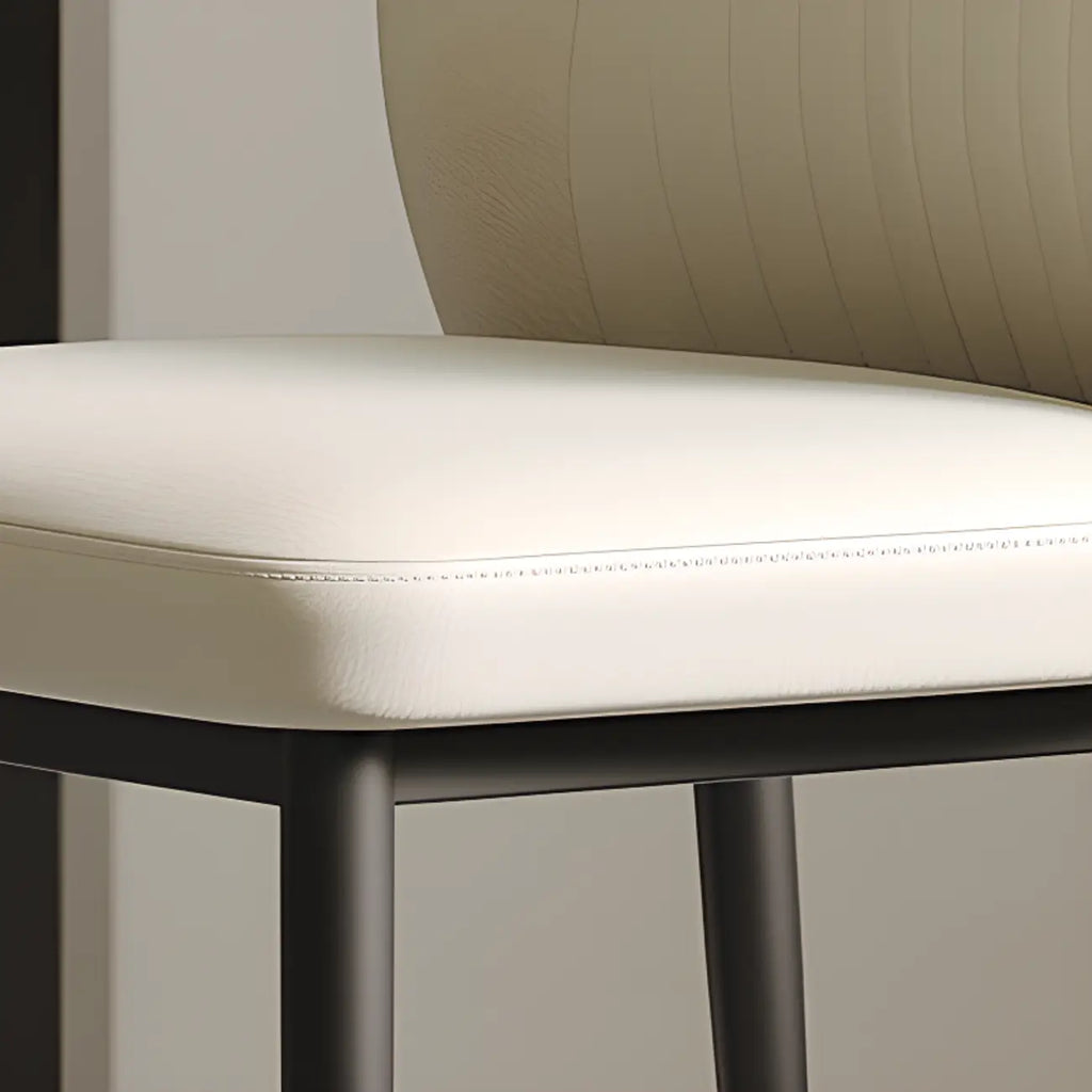 Modern Oval Back Faux Leather Armless Dining Chair
