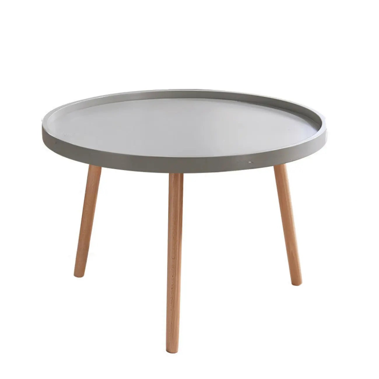 Modern Round Waterproof Coffee Table with Wood Three Leg