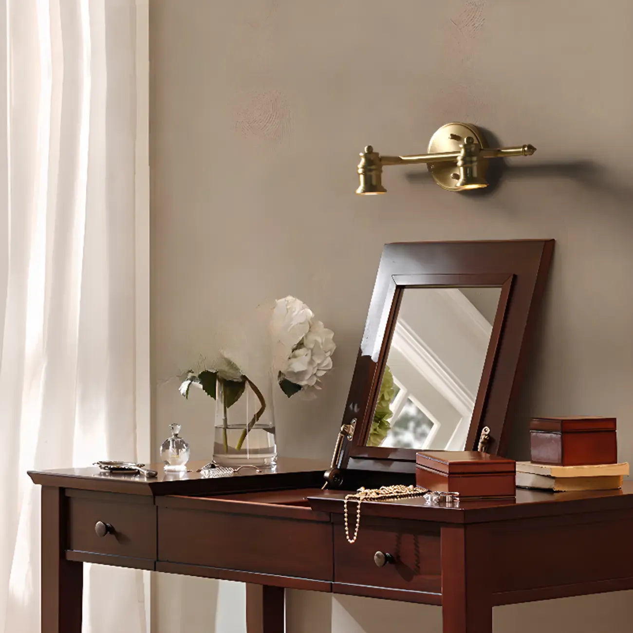 3-Light Vintage Bathroom Vanity Light Fixture Over Mirror