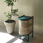 Rustic Natural Wooden Bedside Table with Open Storage Shelves