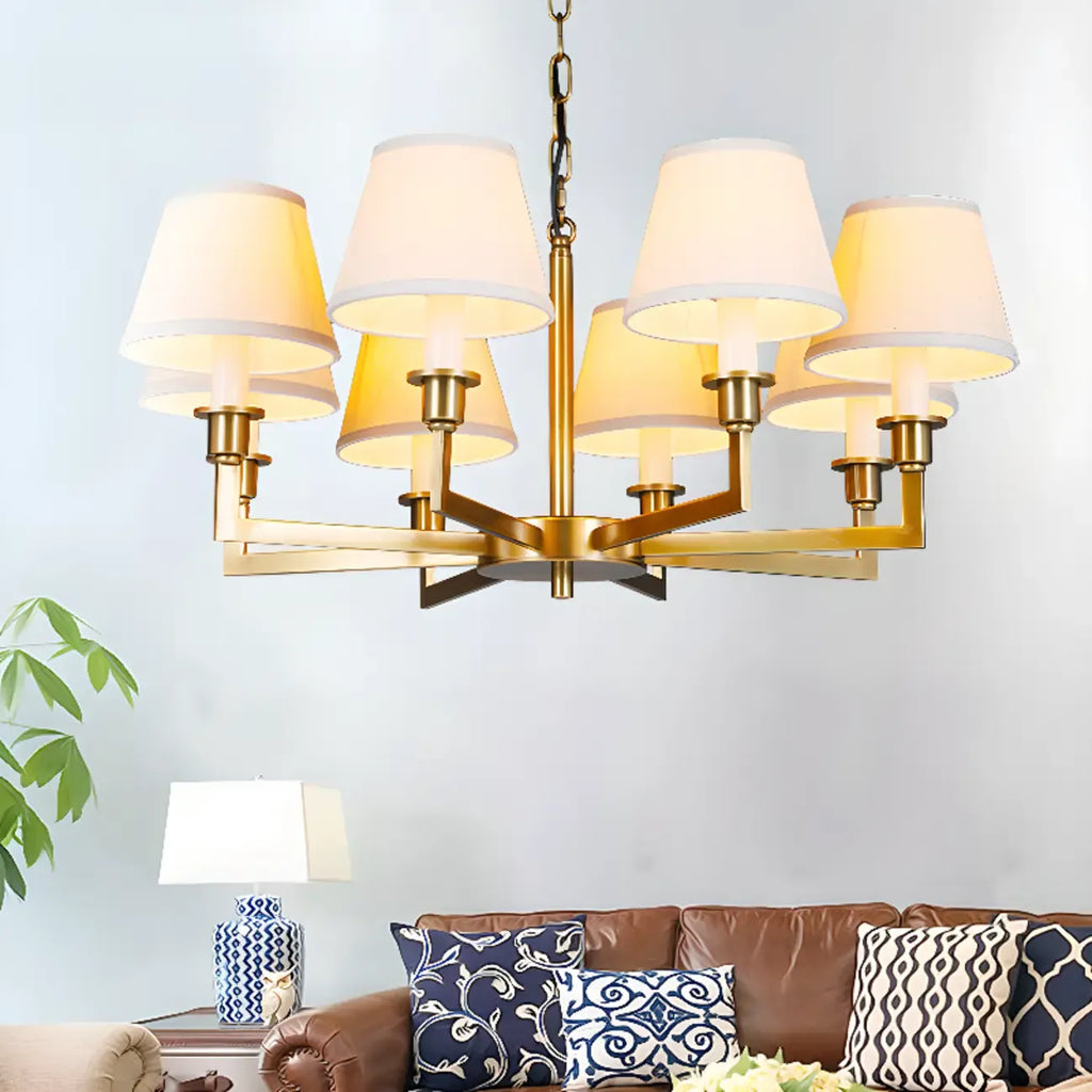 Vintage Gold Colonial Chandelier  with Adjustable Chain