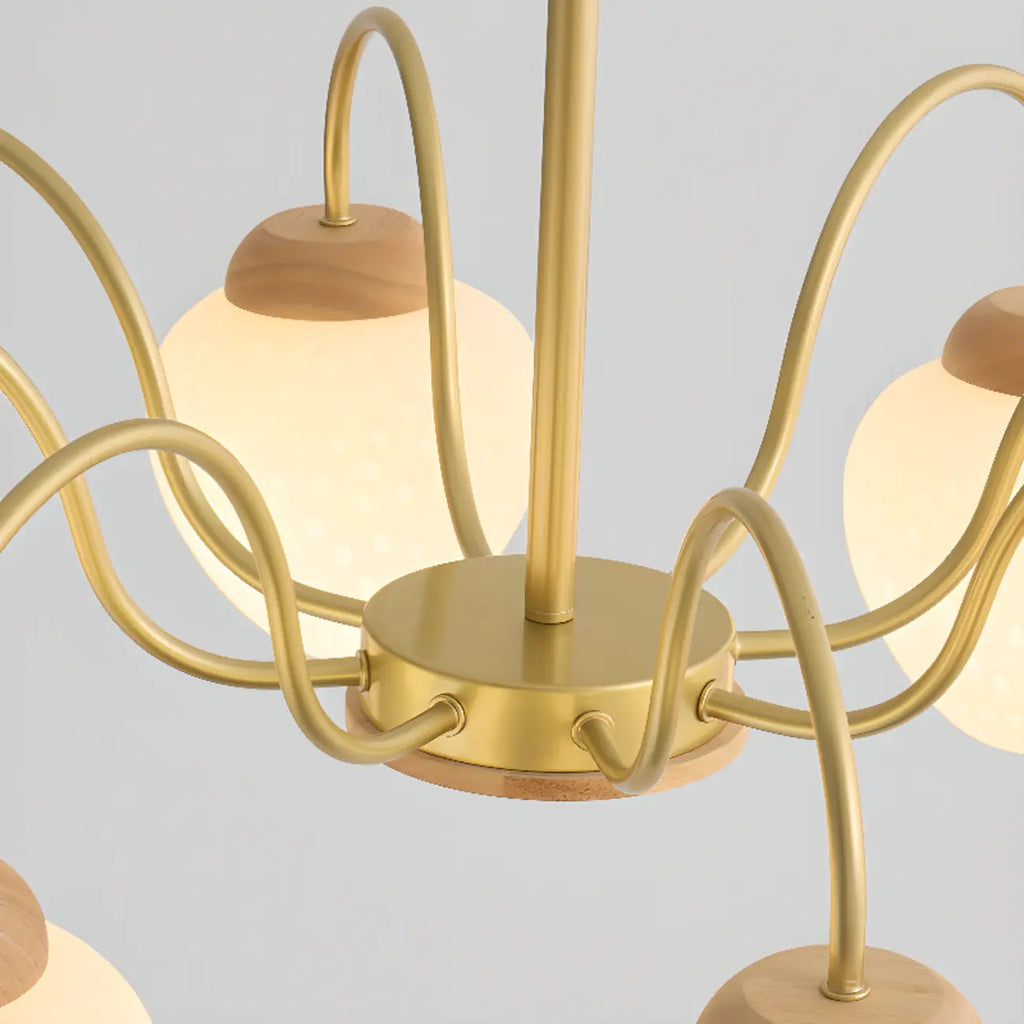 3/5/8-Light Modern Globe Ceiling Chandelier with Glass Shades