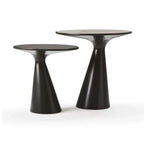 Modern Round Metal and Glass Side Table for Living Room