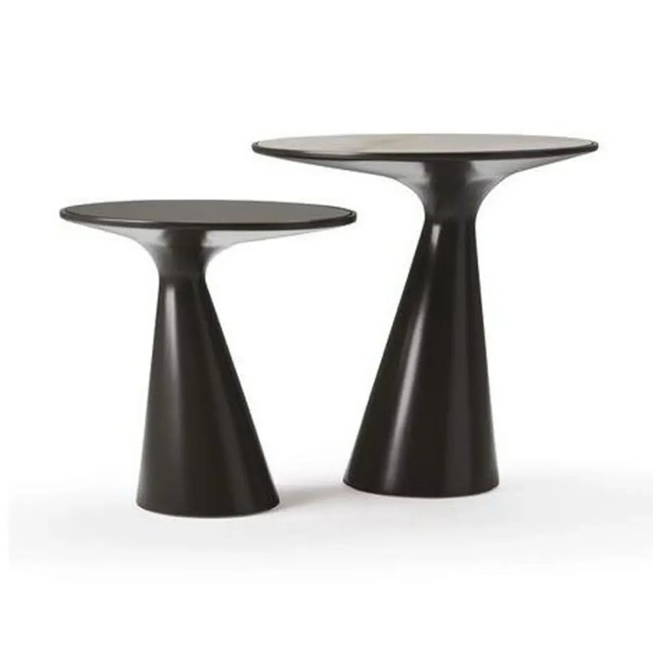 Modern Round Metal and Glass Side Table for Living Room