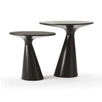 Modern Round Metal and Glass Side Table for Living Room