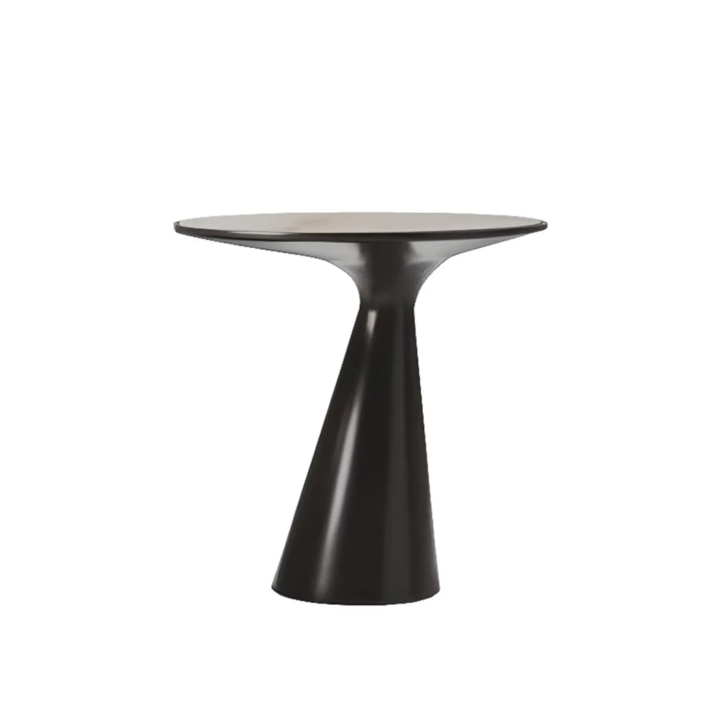 Modern Round Metal and Glass Side Table for Living Room