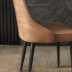 Modern Armless Faux Leather Upholstered High Back Dining Chair