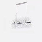 Golden Geometric Crystal Island Light Adjustable Hanging Length