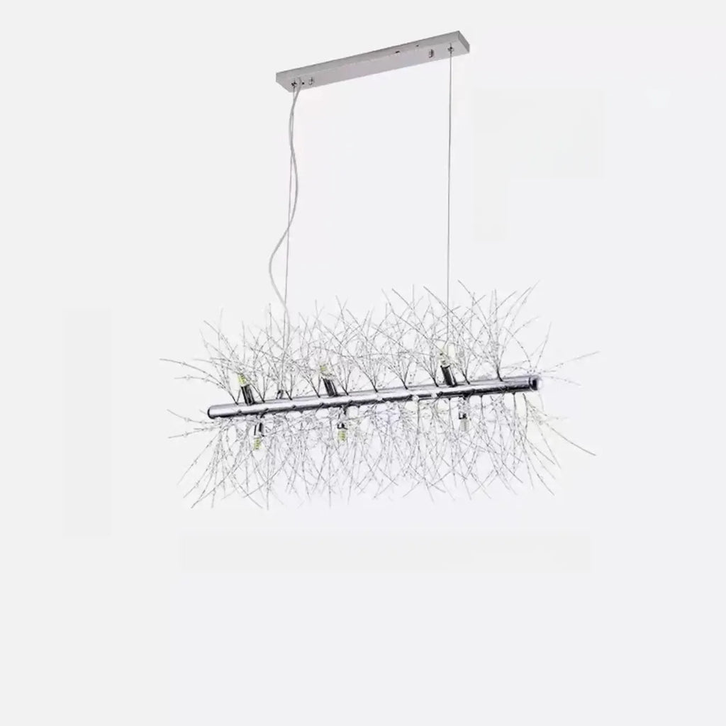 Golden Geometric Crystal Island Light Adjustable Hanging Length