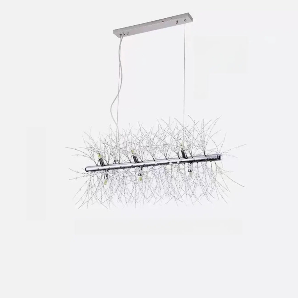 Golden Geometric Crystal Island Light Adjustable Hanging Length