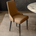 Modern Armless Faux Leather Upholstered High Back Dining Chair