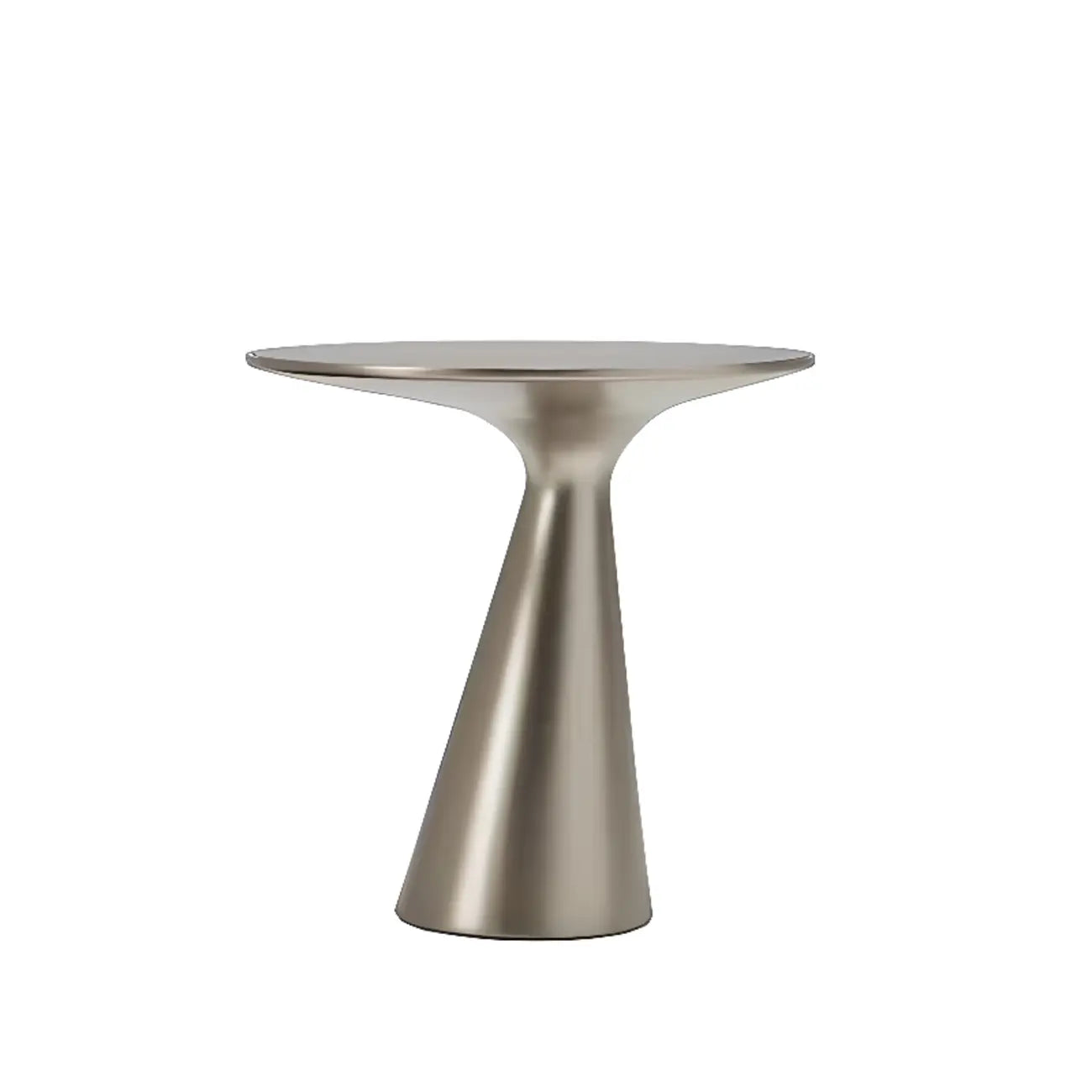 Modern Round Metal and Glass Side Table for Living Room
