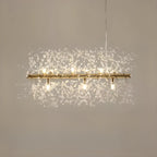 Golden Geometric Crystal Island Light Adjustable Hanging Length