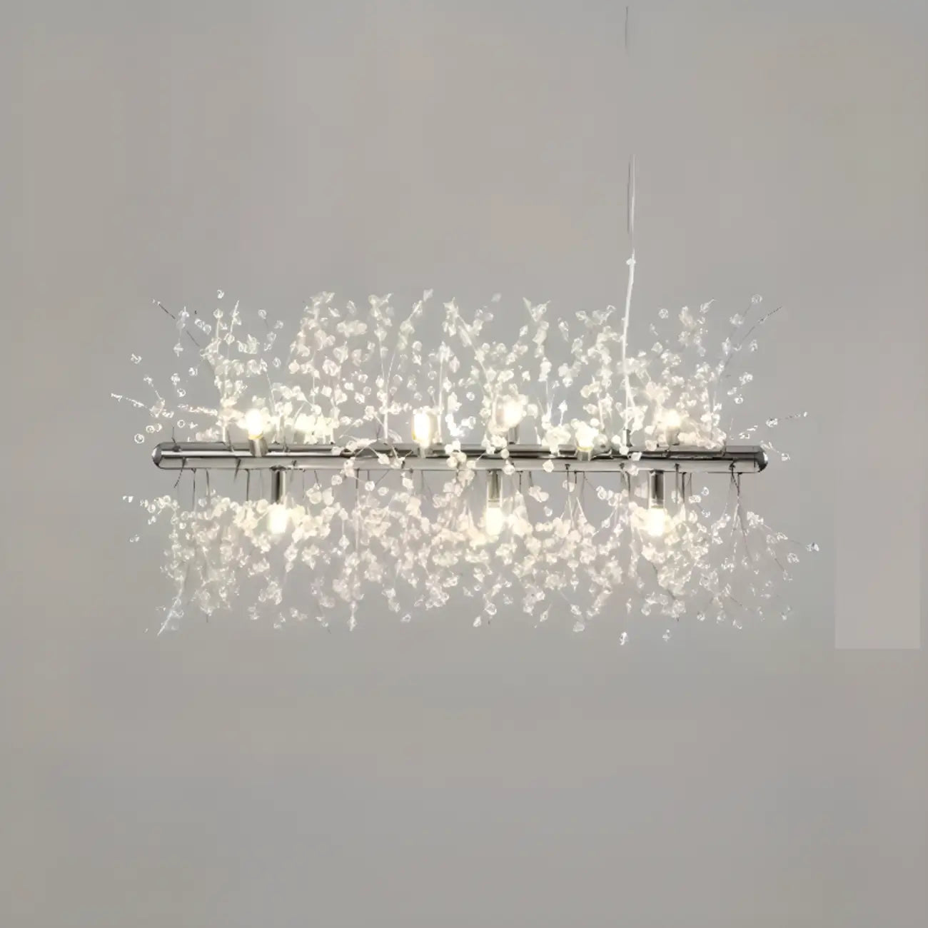 Golden Geometric Crystal Island Light Adjustable Hanging Length