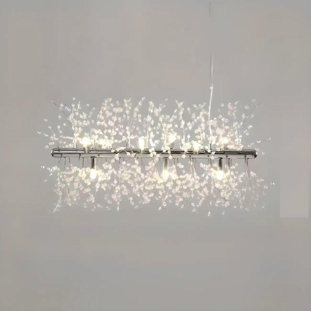 Golden Geometric Crystal Island Light Adjustable Hanging Length