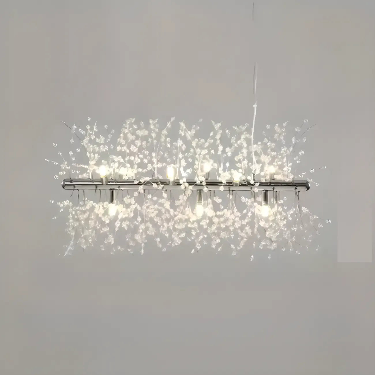 Golden Geometric Crystal Island Light Adjustable Hanging Length