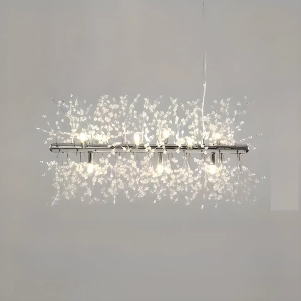 Golden Geometric Crystal Island Light Adjustable Hanging Length