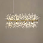 Golden Geometric Crystal Island Light Adjustable Hanging Length