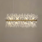 Golden Geometric Crystal Island Light Adjustable Hanging Length