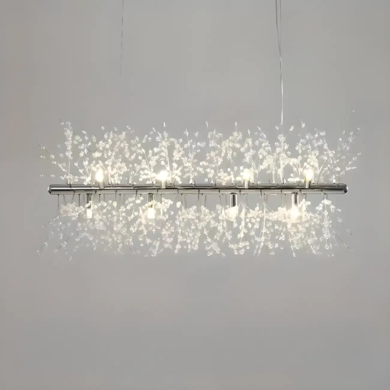 Golden Geometric Crystal Island Light Adjustable Hanging Length