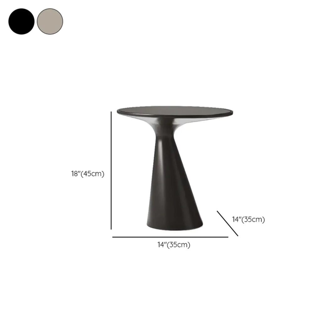 Modern Round Metal and Glass Side Table for Living Room