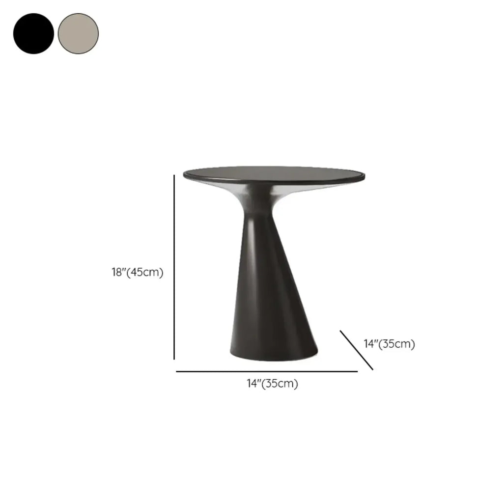 Modern Round Metal and Glass Side Table for Living Room