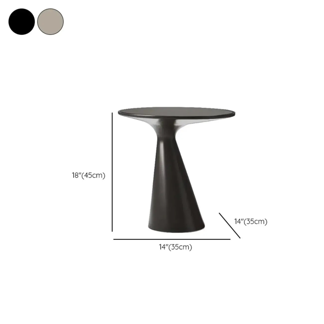 Modern Round Metal and Glass Side Table for Living Room