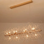 Golden Geometric Crystal Island Light Adjustable Hanging Length