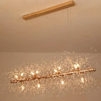 Golden Geometric Crystal Island Light Adjustable Hanging Length