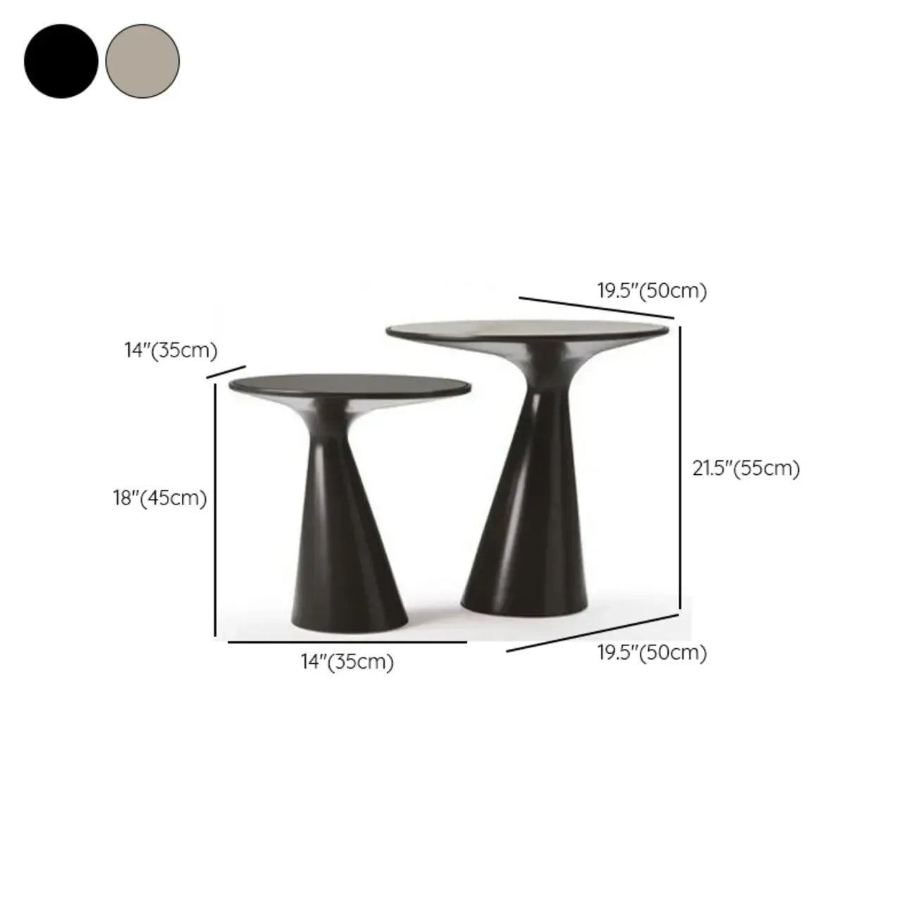 Modern Round Metal and Glass Side Table for Living Room