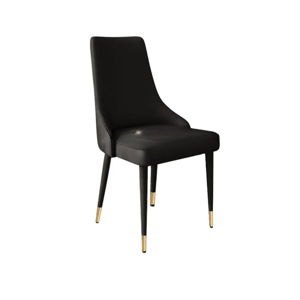 Modern Armless Faux Leather Upholstered High Back Dining Chair