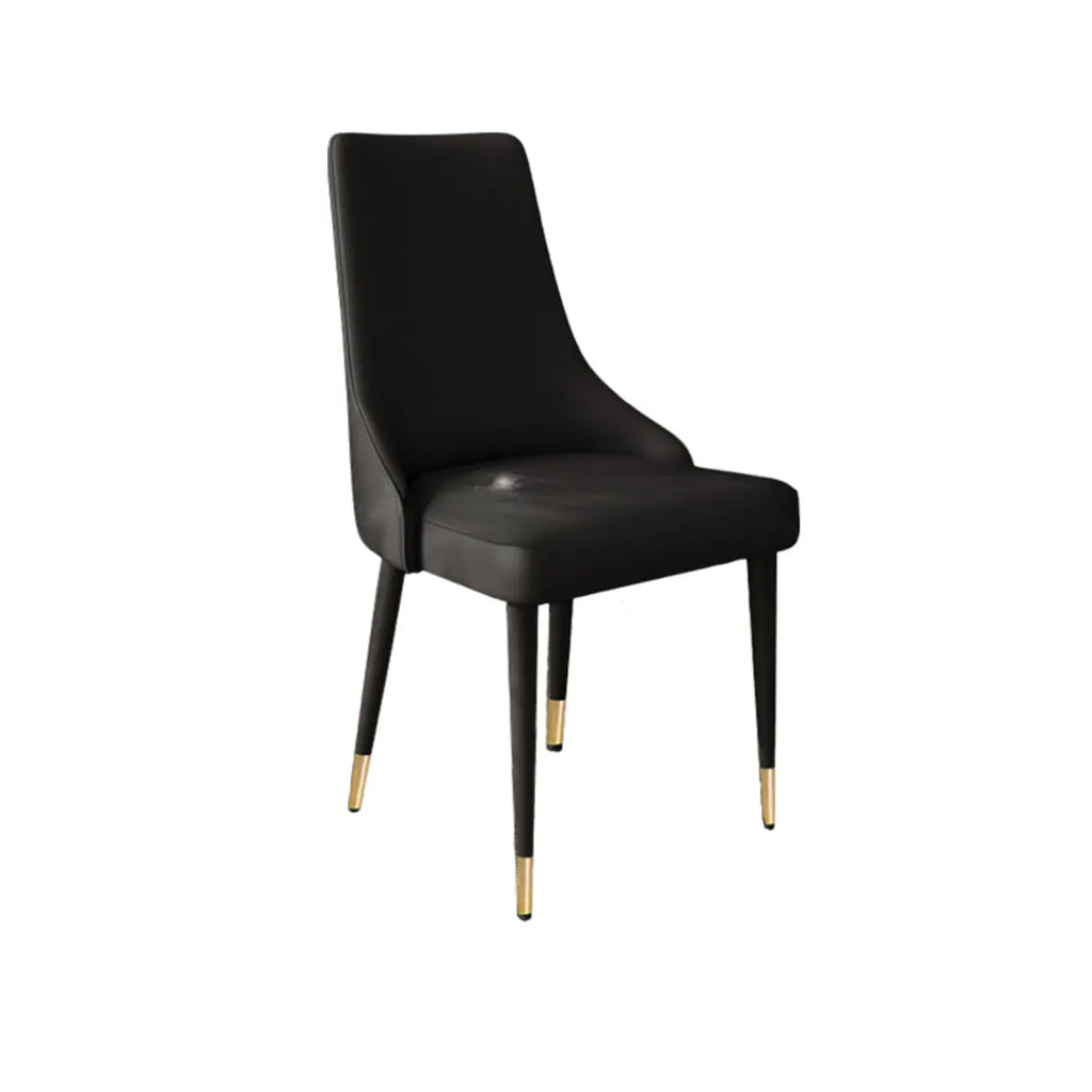 Modern Armless Faux Leather Upholstered High Back Dining Chair