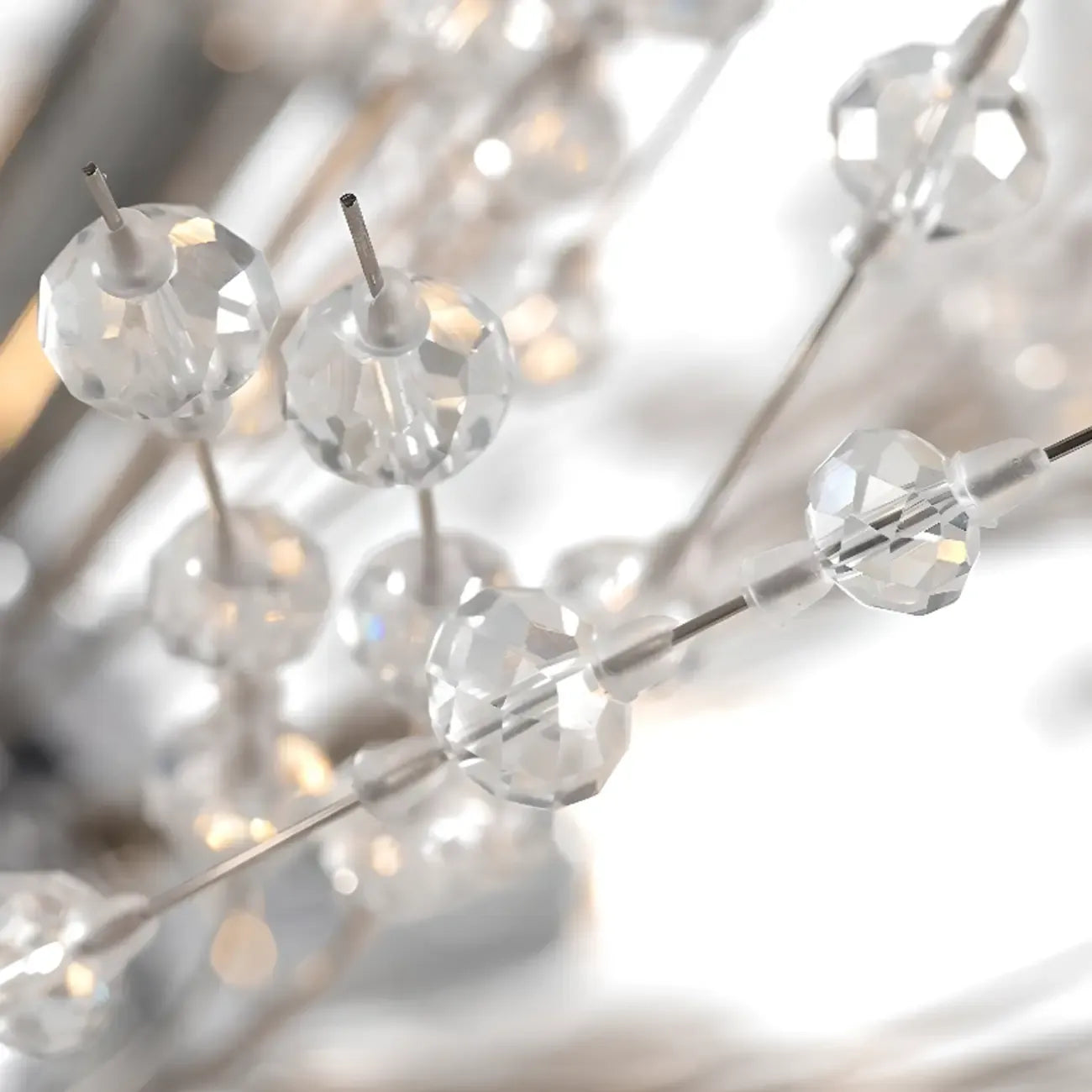 Golden Geometric Crystal Island Light Adjustable Hanging Length