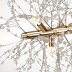 Golden Geometric Crystal Island Light Adjustable Hanging Length