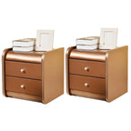 Stylish Narrow Faux Leather Bedside Table with 2 Drawers