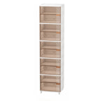 Glam White Plastic Adjustable Shoe Cabinet on Wheels
