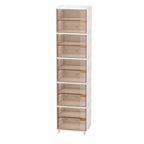 Glam White Plastic Adjustable Shoe Cabinet on Wheels
