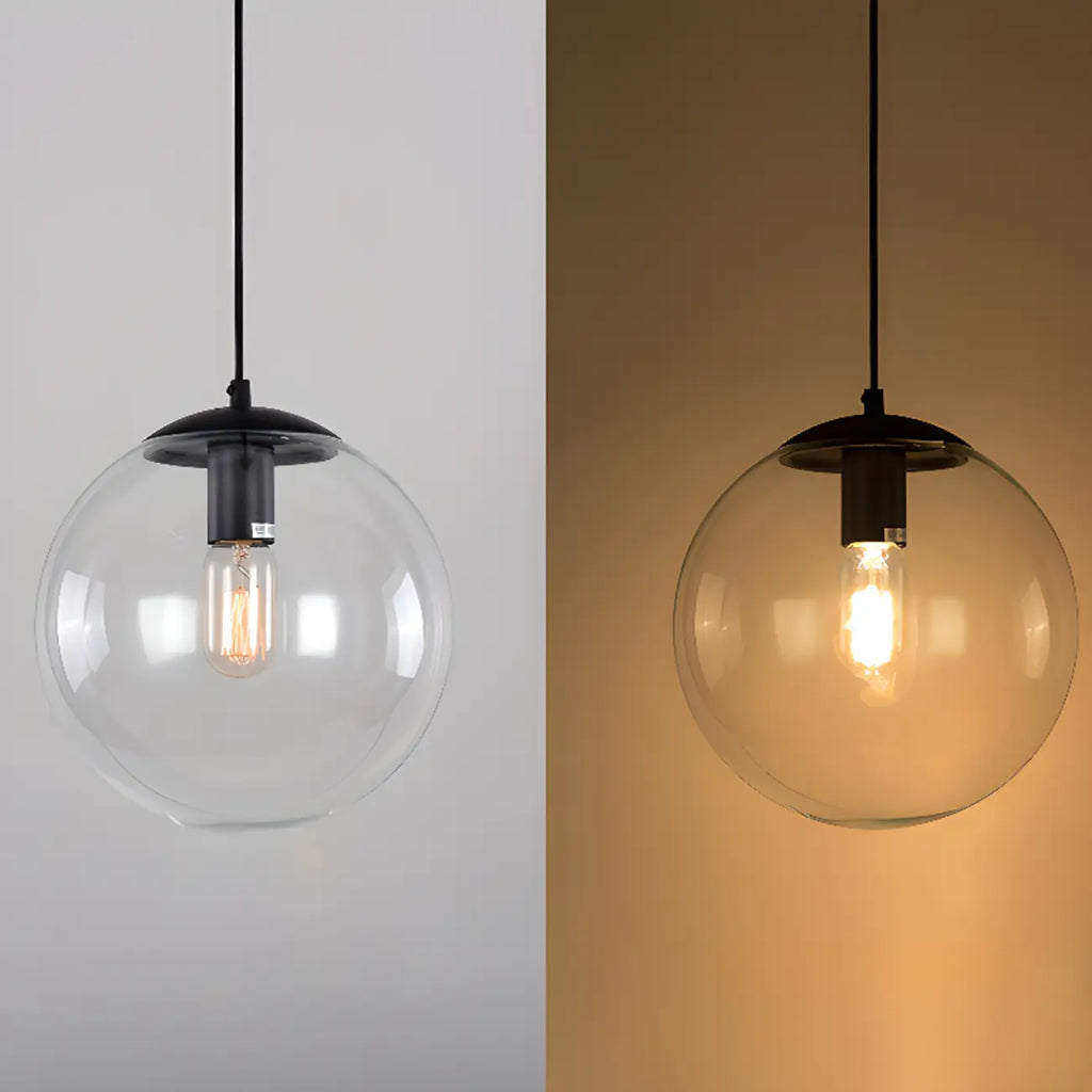 Contemporary Clear Glass Bubble Shape LED Pendant Light