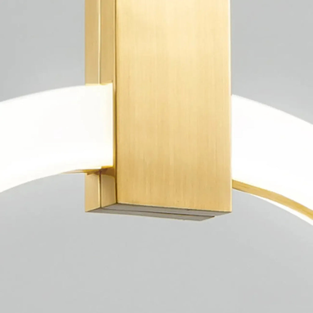 Customizable Gold Ring LED Cluster Pendant Light for Staircase