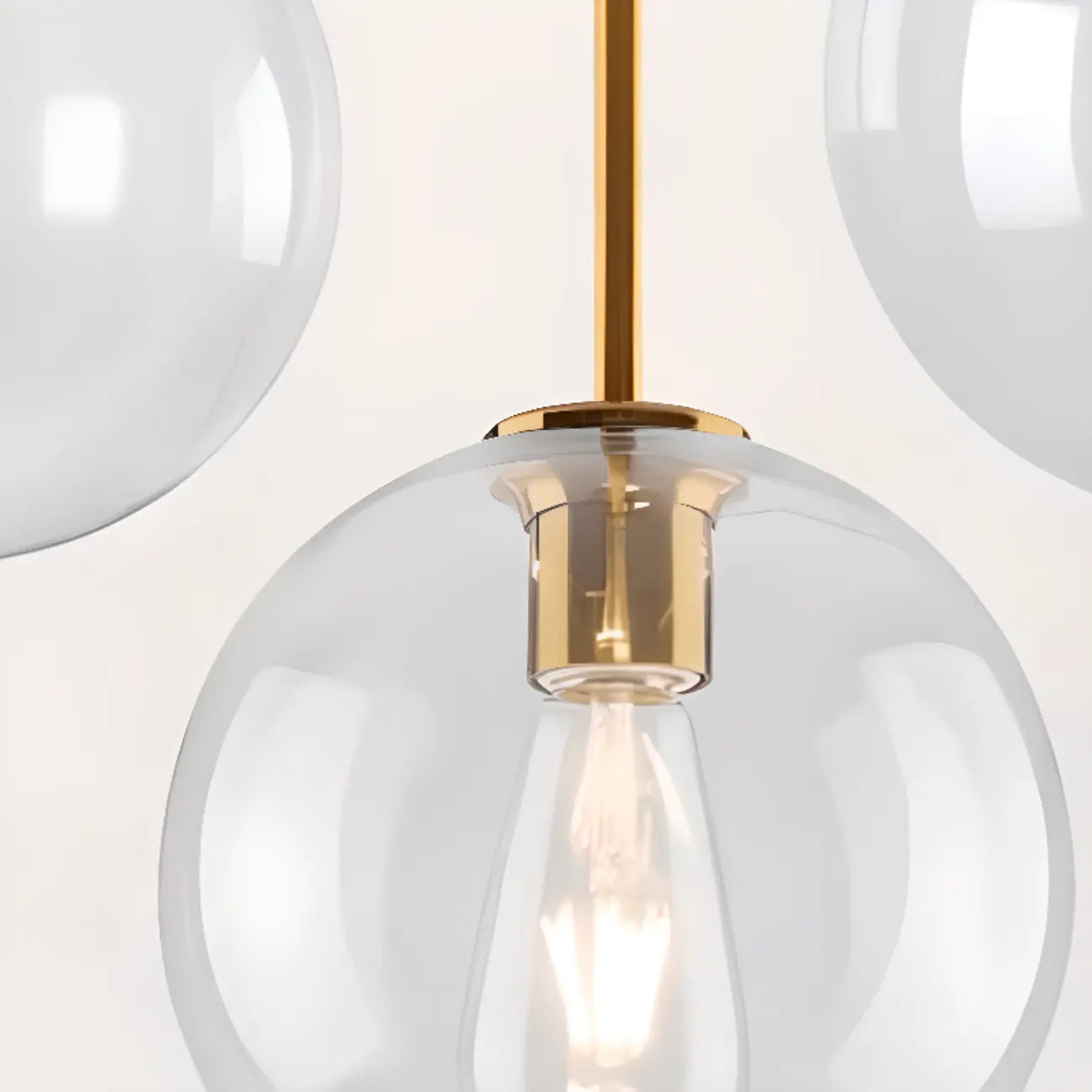 Contemporary Clear Glass Bubble Shape LED Pendant Light