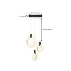 Customizable Gold Ring LED Cluster Pendant Light for Staircase