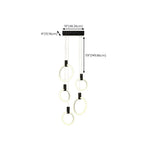Customizable Gold Ring LED Cluster Pendant Light for Staircase