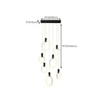 Customizable Gold Ring LED Cluster Pendant Light for Staircase