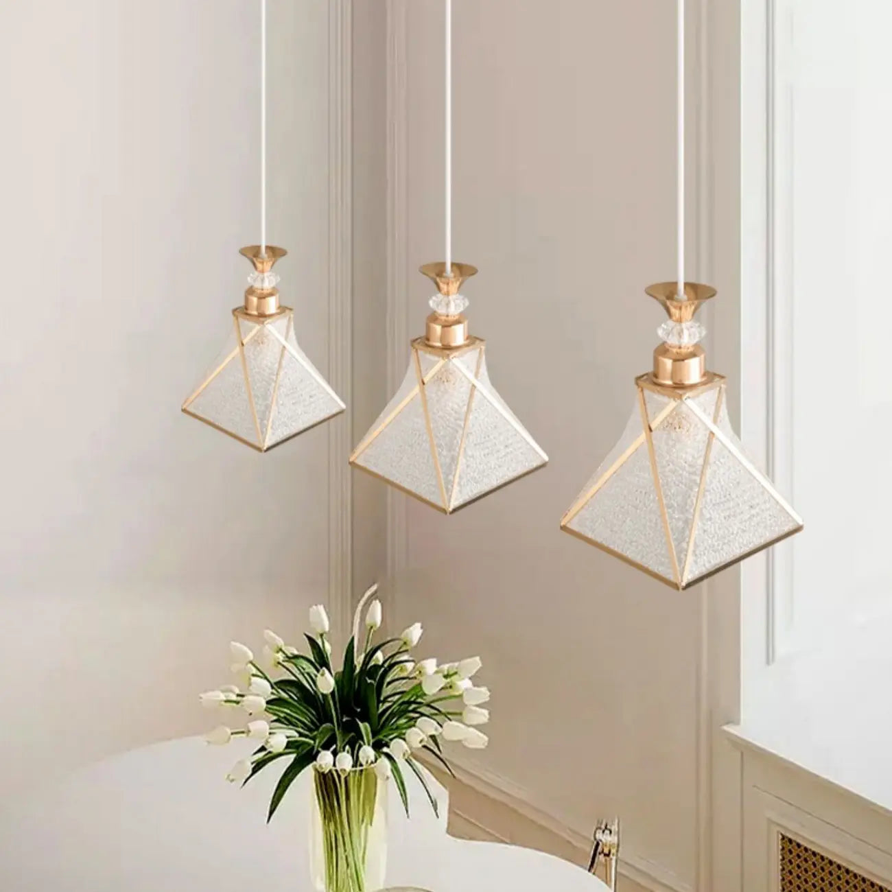 3 Lights Tapered Shape Plastic Modern Adjustable Height Light