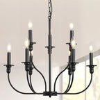 Industrial Black Chandeliers at Home with Adaptable Height