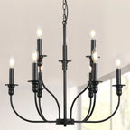 Industrial Black Chandeliers at Home with Adaptable Height