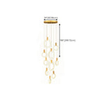 Customizable Gold Ring LED Cluster Pendant Light for Staircase