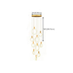 Customizable Gold Ring LED Cluster Pendant Light for Staircase