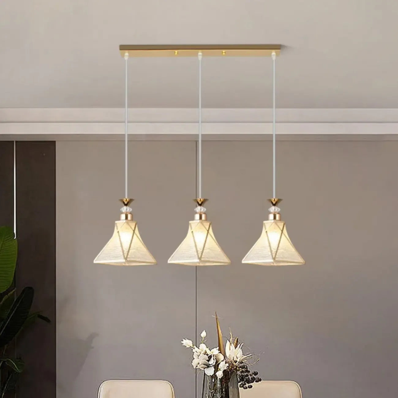 3 Lights Tapered Shape Plastic Modern Adjustable Height Light
