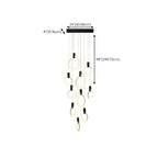 Customizable Gold Ring LED Cluster Pendant Light for Staircase